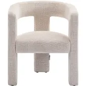 Vente-unique Fauteuil in beige textuurstof FAVINA