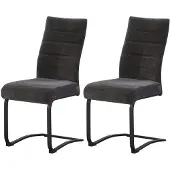Furnilux Leni stoel set van 2 in antraciet moderne design fauteuils
