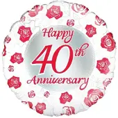 Oaktree - Folieballon - Happy 40th anniversary - Zonder vulling
