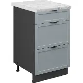 Vicco Keukenonderkast Fame-Line, Licht blauw-grijs/Antraciet, 50 cm, WB Marmer