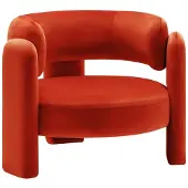Sweeek Driepoot fauteuil in fluweel Oranje