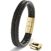 SERASAR Koeienhuid Armband voor Heren [Double] - Goud 20cm - Armbandarmband