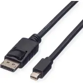 ROLINE GREEN DisplayPort kabel, DP Male - Mini DP Male, TPE, zwart, 1 m