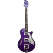 Duesenberg Starplayer TV Galaxy Purple Burst semi-akoestische gitaar met koffer