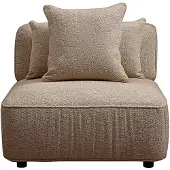 Vente-unique Fauteuil in taupe boucléstof LELACO