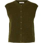 Selected Gebreide bodywarmer 'SLFLulu' olijfgroen