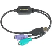 Datalogic ADP-203: Adapter van wedge-aansluiting naar USB, 0,5 meter, 2x 6-polige Mini-DIN, USB-A, zwart