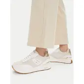 Liu Jo Dames Maxi Wonder 97 wit leren sportschoenen (40), Leer, 1 tot 3 cm, Veters, Casual BA6005PX80601111
