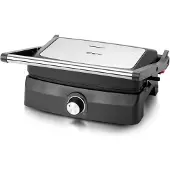 Emerio Contactgrill - Tosti Apparaat - Grilloppervlak 23x14,5cm - Panini Grill - Tosti IJzer CG-130861 - RVS / Zwart
