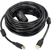 Microconnect USBAB15B-ACTIVE USB-kabel USB 2.0 15 m USB A USB B Zwart