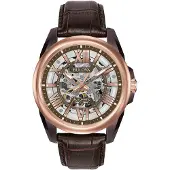 Bulova Automatische Herenovereenkomst Bruine Horloge 98A165