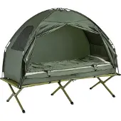 SoBuy - 4-in-1 Campingtent Kit - Pop-Up Tent - Draagbaar Kampeerbed - Buitenligstoel - Duurzaam Oxford Nylon - Muggenbescherming - Eenvoudige montage - 193x160x86cm - Groen