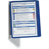 Durable Wandhouder | 5 zichtpanelen | donkerblauw | met profielframef. | 1 stuk - 555107 555107