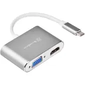 Silverstone Technologie SilvStone SST-EP16C zilver/wit Zum (USB 3.1, HDMI, VGA, 10 cm), Data + Video Adapter, Wit