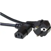 Intronics ACT - Câble d'alimentation - CEE 7/7 (M) incliné pour IEC 60320 C13 incliné - 250 V - 6 A - 2 m - noir, RAL 9011