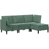 vidaXL Woonkamer Meubelset 4 st Zeegroen Fluweel