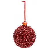 Atmosphera Kerstballenset Glitter - 16 stuks - 8cm - 8 Rood en 8 Zilver