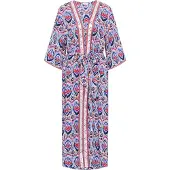 IZIA Kimono crème / blauw / oranje / pink
