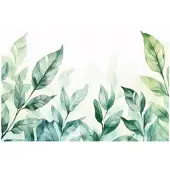 WALLARENA - Fotobehang - 300x210 cm - groene bladeren natuur slaapkamer salon vliesbehang