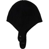 GOBI Cashmere Muts 'Knitted Aviator Cap' zwart