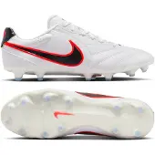 Nike Tiempo Ligera Pro Gras Voetbalschoenen (FG) Wit Zwart Felrood