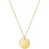 GOOD.designs Halsketting 18 K verguld met lettermunt Y