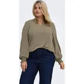ONLY - CARMETTA L/S V-NECK TOP WVN NOOS - Dames - T-shirt