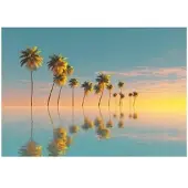 WALLARENA - Fotobehang - 150x105 cm - palmbomen, strand, landschap, natuur, slaapkamer, woonkamer