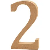 Creativ Company Nummer 2, hoogte 13 cm, dikte: 2 cm, materiaal: MDF, 1 stuk