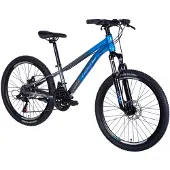 DaviBikes – Kinderfiets – 24 inch – 21 versnellingen – Schijfremmen – 130-160 cm – Blauw/Grijs – Jongen