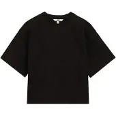 We fashion oversized T-shirt - zwart Meisjes Katoen Ronde hals Effen - maat 158/164