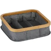Alpina Opbergmand met 9 Vakken - Kast Organizer - Bamboe en Polyester - 30 x 30 x 9 cm - 6 Liter