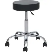 MCW Werkkruk -E47, cosmetische kruk, met wielen, kunstleer, MVG-gecertificeerd ~ zwart