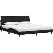 vidaXL Bed met matras "Hanko" stof zwart 180x200 cm