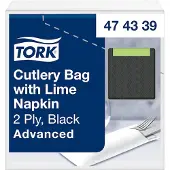 Tork 474339 bestekzakje advanced zwart met limoen servet 500 stuks (474339)