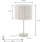 LINDBY Tafellampe , Libbie, Beige, Woonkamer, Stof