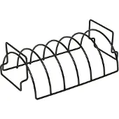 Monolith Sparerib Houder - 34x20x12.5cm - Zwart Gecoat Staal - Voor de Perfecte Spareribs - BBQ Rek