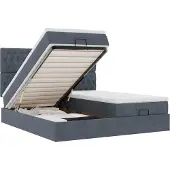 vidaXL Ottoman bed met matrassen en LED's 160x200cm fluweel