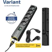 Ever Variant 2m, 175 J, 5 stopcontacten, 250 V, 50 Hz, 10 A, 2500 W