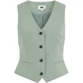 We fashion - Dames getailleerd gilet - Slim Fit - Pastelgroen - Maat: 34