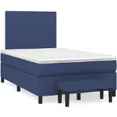 DKD Home Decor Boxspring met matras stof blauw 120x190 cm