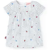 Boboli Poplin Check Korte Mouw Jurk