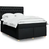 vidaXL Boxspringbed met matras, zwart, 140x200 cm, stof