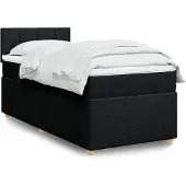 vidaXL Boxspring met matras stof zwart 90x190 cm