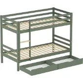 Happy Garden Kinderstapelbed 190x90cm groen met laden AMBER