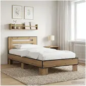 vidaXL Bedframe met Hoofdbord Artisanaal eiken 80 x 200 cm