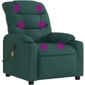 vidaXL Massagestoel met donkergroene stof