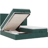 vidaXL Ottoman bed met matrassen 180x200cm fluweel donkergroen