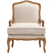 Vente-Unique.nl Fauteuil van linnen MAHAUX - Beige