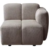 Vente-unique Hoekfauteuil rechts in getextureerde taupe stof CARLIVI